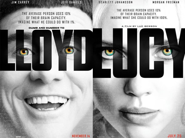 Kocaknya Film 'Dumb and Dumber To' Parodikan Poster Scarlet Johansson di ‘Lucy’