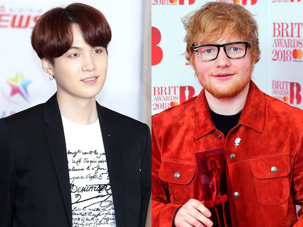 Bikin Fans Heboh, Suga Beri Tanda BTS Bakal Kolaborasi dengan Ed Sheeran?