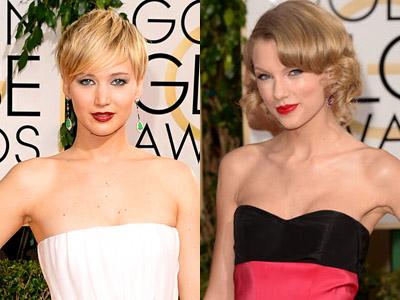 Kocaknya Jennifer Lawrence Saat Isengi Taylor Swift di 'Golden Globe Awards 2014'