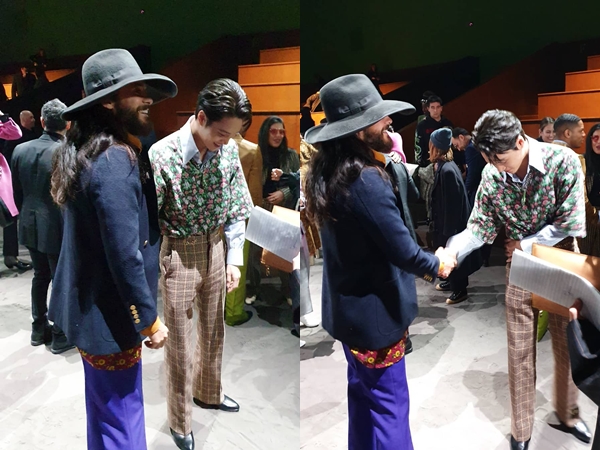 Kai EXO Dibuat Terkejut Saat Ketemu Jared Leto di Milan Fashion Week