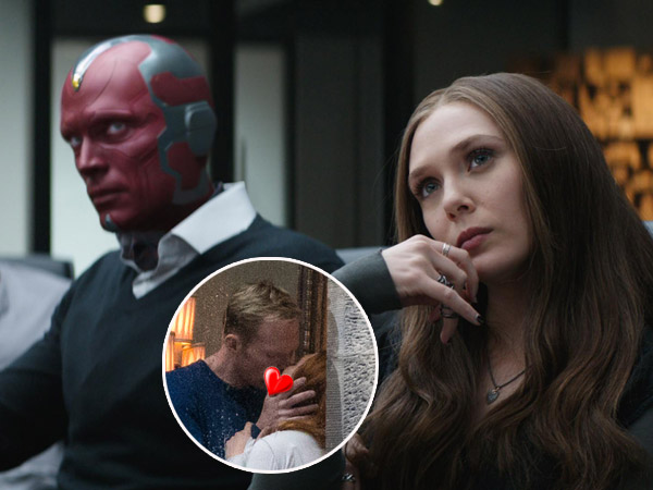 Tak Lagi Gunakan Kostum 'Aneh', Vision & Scarlet Witch Tak Cukup Ciuman Sekali di Set 'Avengers 3'!