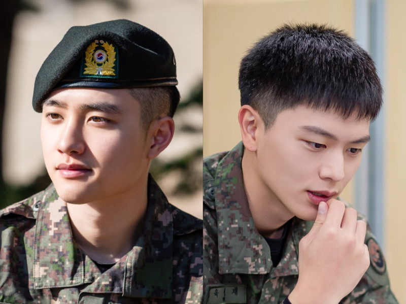 Foto-foto Terbaru D.O EXO dan Sungjae BTOB di Militer, Makin Ganteng!