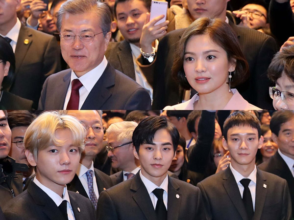 Foto Song Hye Kyo & EXO CBX Dampingi Presiden Korsel Hadiri Acara Kenegaraan di Tiongkok