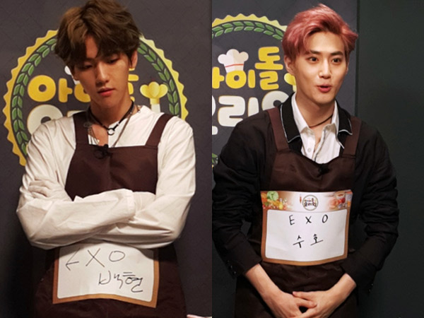 Kocaknya Aksi Baekhyun dan Suho EXO Bingung Masak Telur di 'Idol Chef King'