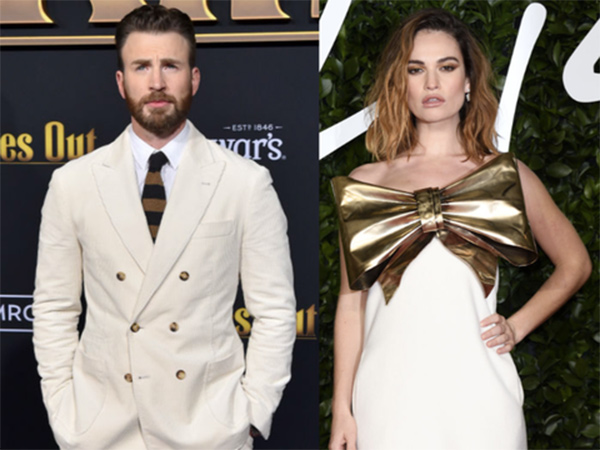 Chris Evans dan Lily James Kepergok Berduaan ke Hotel, Pacaran?