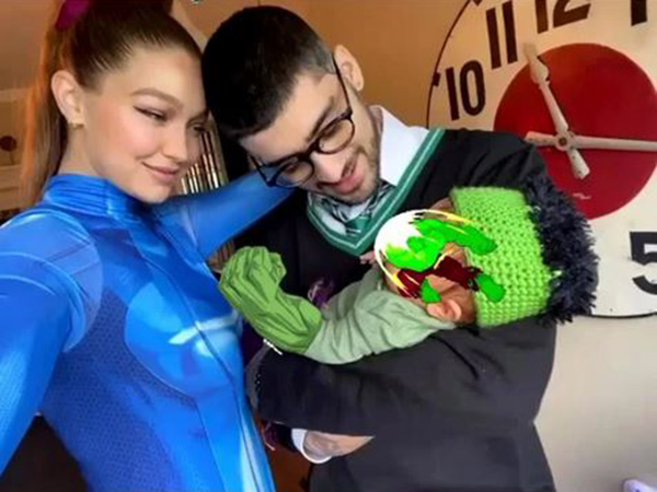 Gemas, Gigi Hadid dan Zayn Malik Dandani Putrinya Jadi Hulk