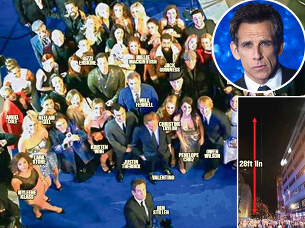 Ben Stiller Pecahkan Selfie Tongsis Terpanjang di Red Carpet 'Zoolander 2'!