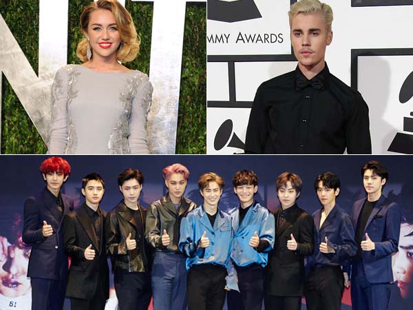 Fans Miley Cyrus dan K-Pop 'Perang' Karena Justin Bieber dan EXO?