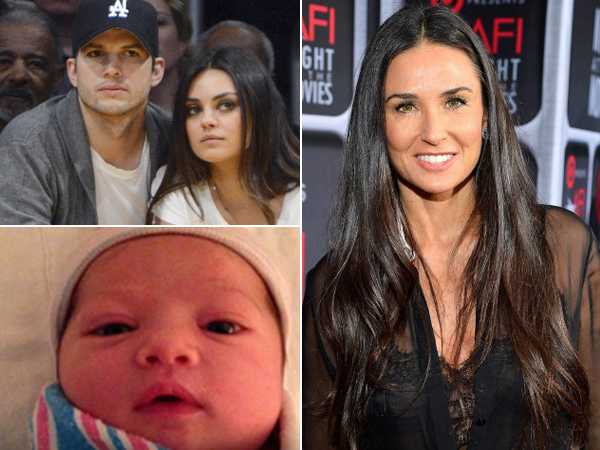 Demi Moore Hadir Di Upacara Pemberkatan Anak Ashton Kutcher dan Mila Kunis