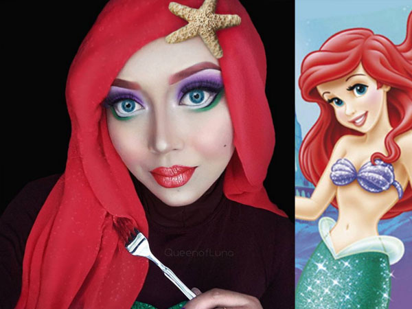 Kreatif, Wanita Berhijab Ini Jadi Celebgram Karena Make Up Mirip Disney Princess