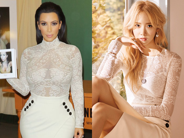 Lace Outfit Christian Dior Kembar Kim Kardashian vs YoonA SNSD, Who Wore It Better?