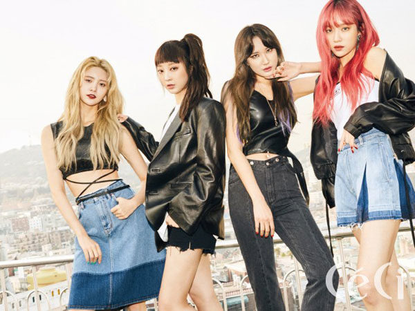 Gaya Retro EXID yang Edgy dan Casual di Pemotretan Majalah CeCi