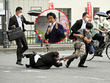 Foto Detik-detik Pelaku Penembakan Shinzo Abe Dijatuhkan Petugas Pengamanan!