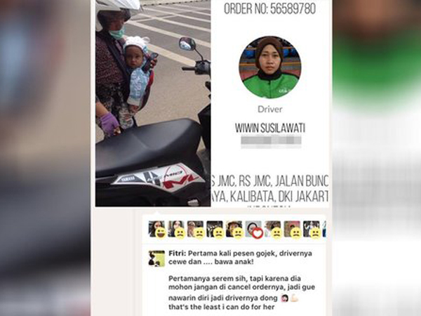 Foto Driver Go-Jek Bawa Anak Saat Antar Penumpang Ini Buat Haru Dunia Maya