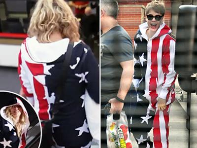 Baju Bendera Amerika Bieber & Ke$ha, Siapa Lebih Modis?