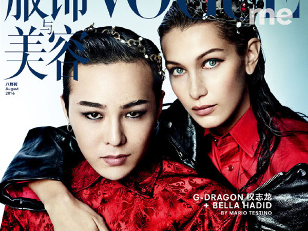 G-Dragon Berpose Classy Bareng Bella Hadid di Sampul Vogue Cina