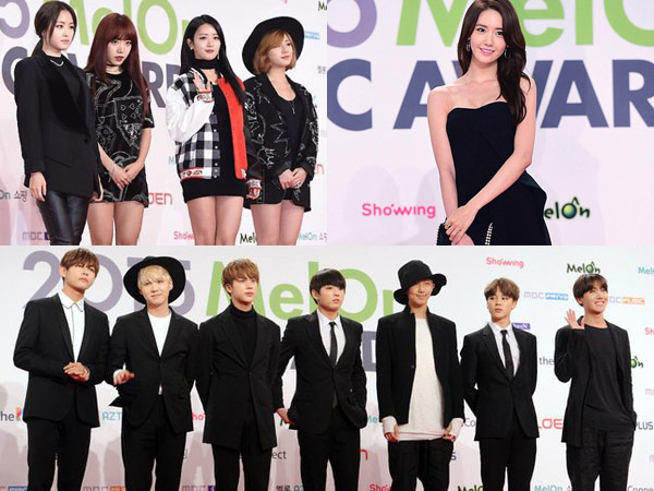 Hitam Dominasi Penampilan Idola K-Pop di Red Carpet Melon Music Awards 2015