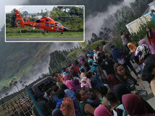 Helikopter Basarnas Jatuh Saat Berusaha Pantau Letusan Kawah Sileri