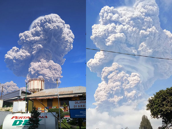 Gunung Paling Perkasa di Indonesia Sinabung Meletus, Begini Rekaman Kejadiannya