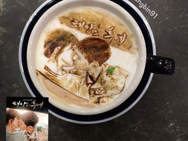 Terlihat 'Hidup', Latte Art Bertema 'Descendants of The Sun' Ini Jadi Viral