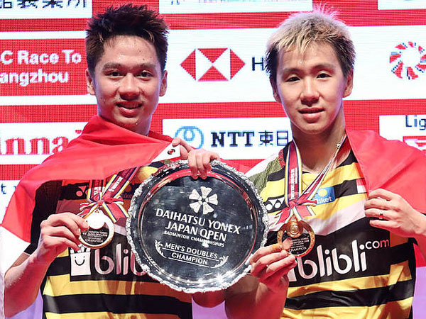 Juarai Jepang Open 2018, Berapa Hadiah yang Diterima Duo Minions Marcus-Kevin?