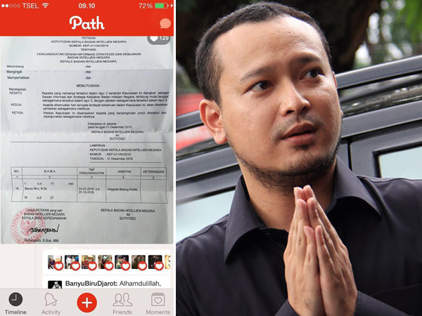 Unggahan SK Pengangkatan BIN di Path Tuai Kritik, Banyu Biru Mengundurkan Diri