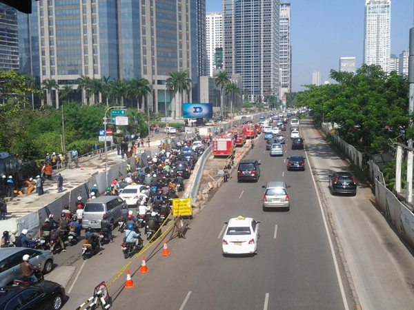 Hasil Evaluasi Penghapusan 3 In 1, Sepeda Motor Dilarang Melintas di Jalan Sudirman