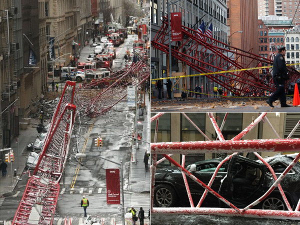 Crane Raksasa Ambruk di Tengah Kota New York, Pemandangan Mencekam