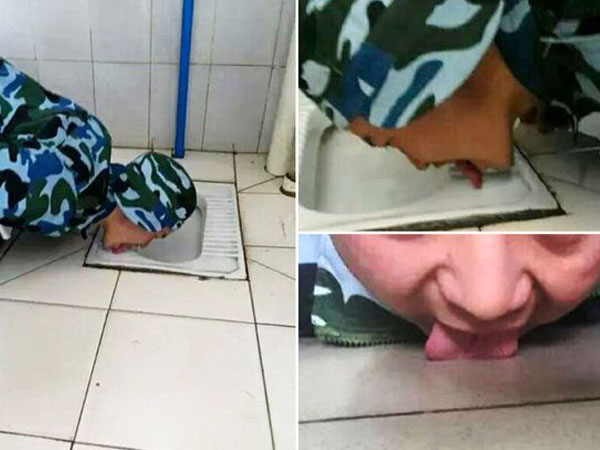 Hiii.. Wanita Ini Nekat Jilat Toilet untuk Buktikan Kebersihannya
