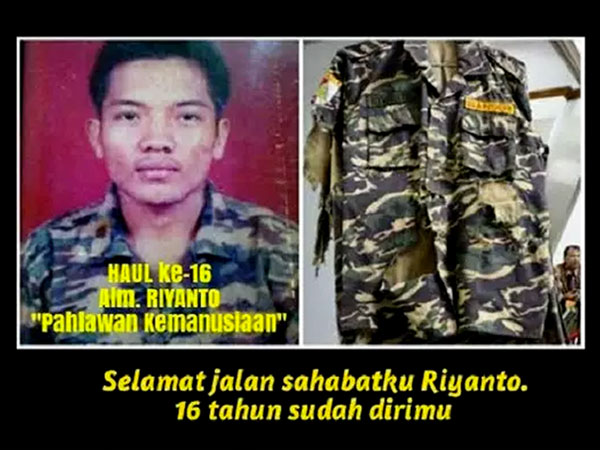 Mengenang Riyanto, Anggota Banser NU yang Memeluk Bom Meledak Saat Malam Natal