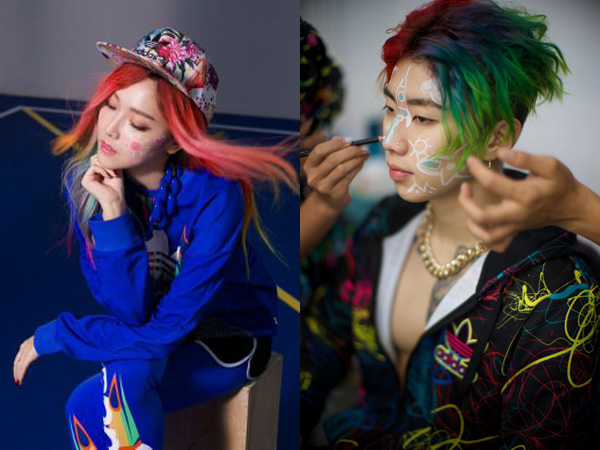 Jessica Jung dan Jay Park Tampil dengan Rambut Pelangi untuk Adidas Originals