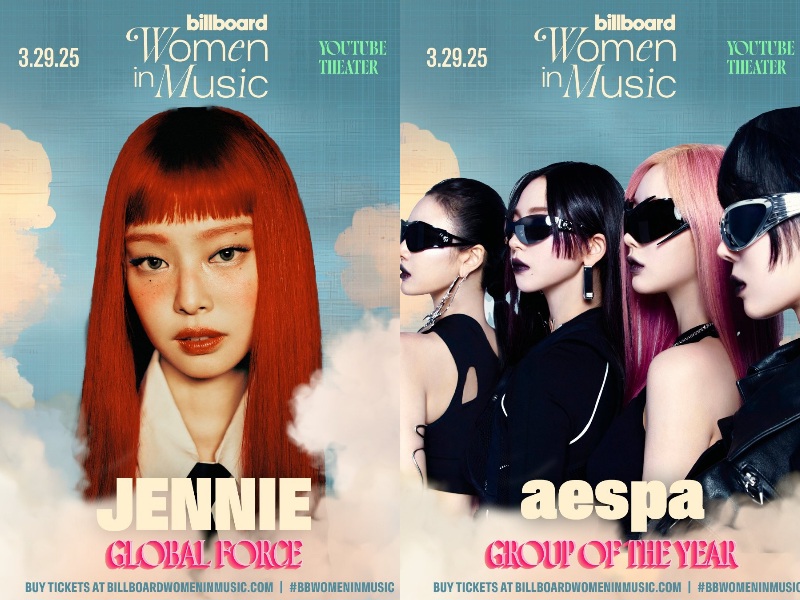 Jennie dan aespa Akan Menerima Penghargaan di Billboard Women in Music 2025