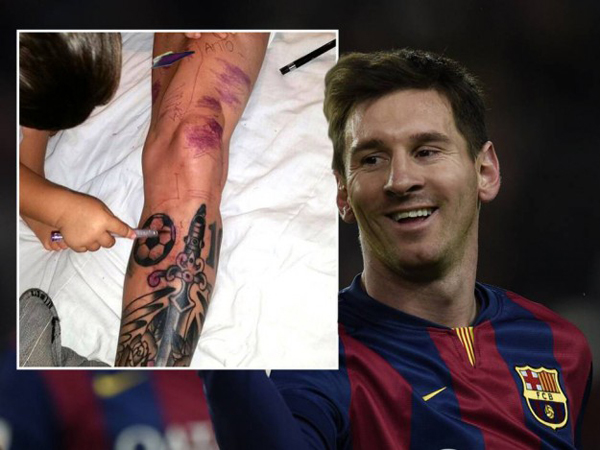 Wah, Lionel Messi Dibuatkan Tattoo oleh Anaknya yang Masih Berusia 2 Tahun!