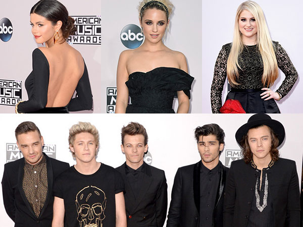 Hitam Dominasi Gaya Selebriti Hollywood di Karpet Merah American Music Awards 2014