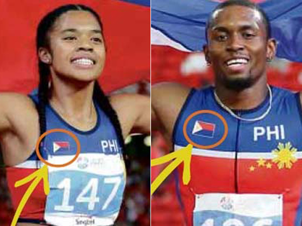 Duh, Pelari Filipina Kenakan Bendera Nasional Terbalik