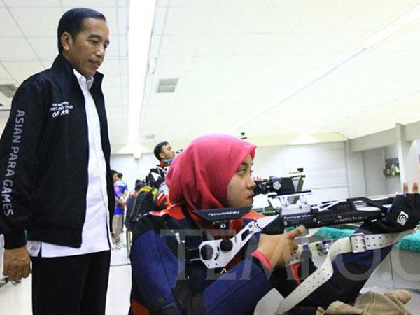 Jokowi Tinjau Latihan Atlet Asian Para Games 2018