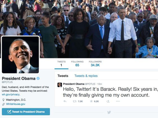 Punya Akun Twitter Sendiri Setelah 6 Tahun Menjabat, Presiden Obama Banjir Mention