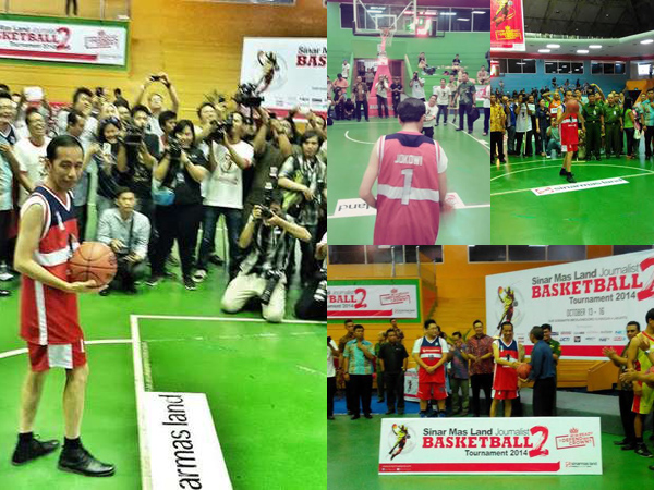 Ini Aksi Presiden Terpilih Jokowi Saat Bermain Bola Basket!