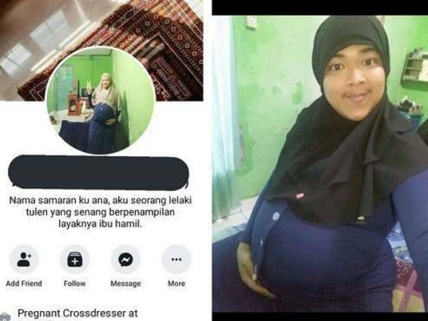 Muncul Akun Pregnant Crossdresser Di Facebook: Pria Yang Berpenampilan Seperti Ibu Hamil!