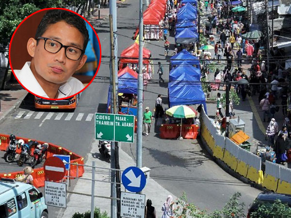 Sandiaga Uno Sebut Kemacetan di Tanah Abang Turun Drastis, Polisi: Kan Kemarin Libur