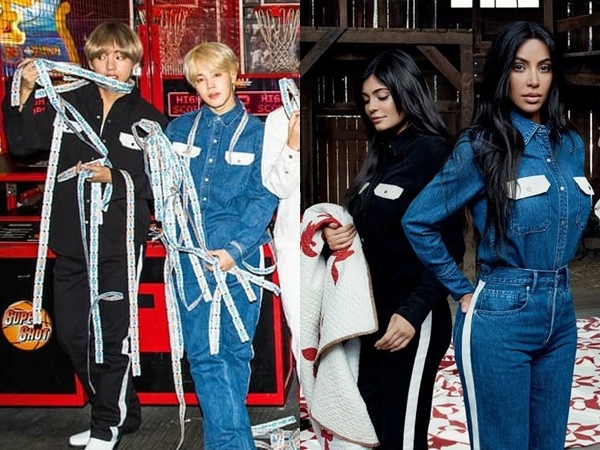 Outfit Denim Kembar V-Jimin BTS vs Kardashian's Sister, Who Wore It Better?