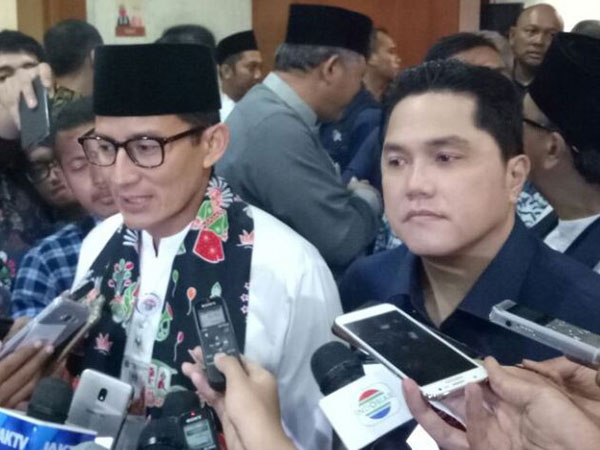 Tanggapan Sandiaga Soal Sahabatnya Erick Thohir Jadi Ketua Timses Jokowi-Ma'ruf Amin