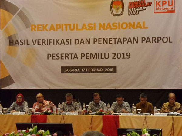 KPU Tetapkan 14 Partai Politik yang Lolos Jadi Peserta Pemilu 2019