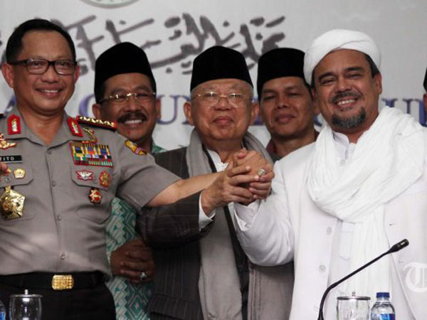 Cawapres Jokowi Ma'ruf Amin Akui Ada Kemungkinan Bertemu Habib Rizieq di Arab Saudi