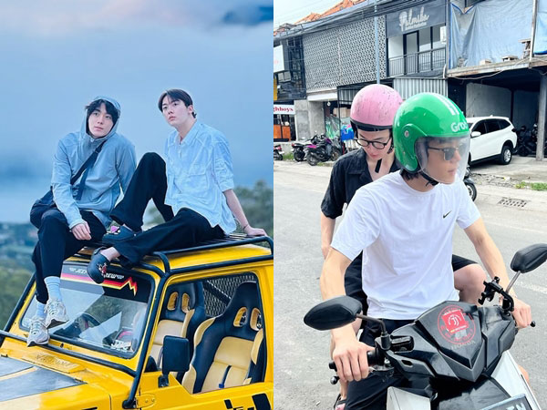 Sanha ASTRO dan Yoo Jung Hoo Liburan Bareng di Bali, Melokal Naik Motor Sendiri
