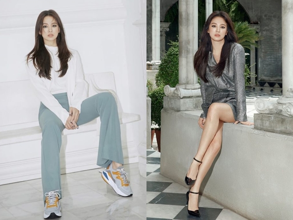 Intip Gaya Chic nan Elegan Song Hye Kyo di Pemotretan Brand Sepatu Suecomma