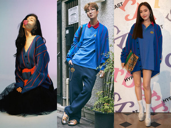 Gaya Berbeda Sunmi vs Seunghoon vs Jessica Pakai Striped Cardigan Burberry, Siapa Paling Stylish?