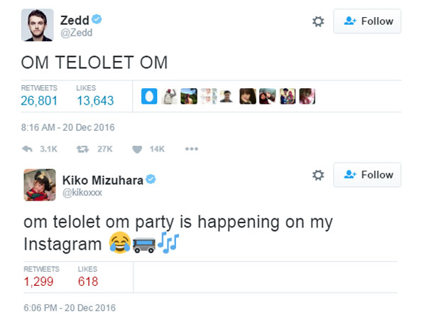 Jadi Viral, Zedd, Kiko Mizuhara Hingga Selebriti Dunia Lainnya Kena Demam 'Om Telolet Om'