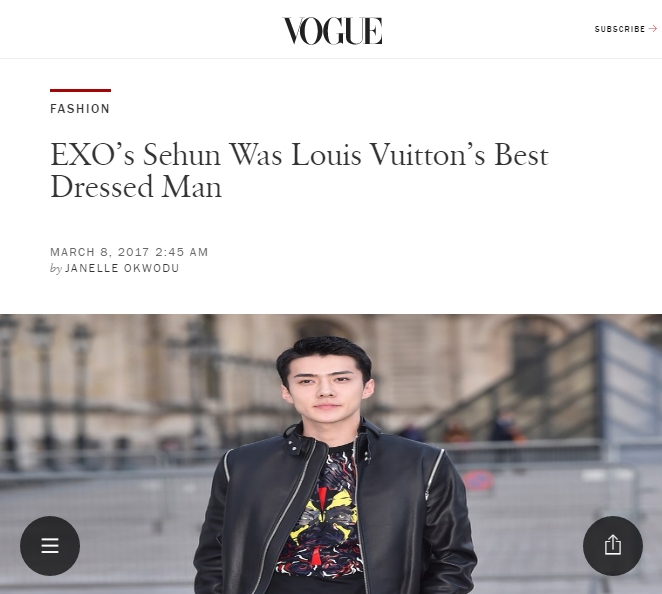 EXO Member Sehun at Louis Vuitton's Fall 2017 Runway Show