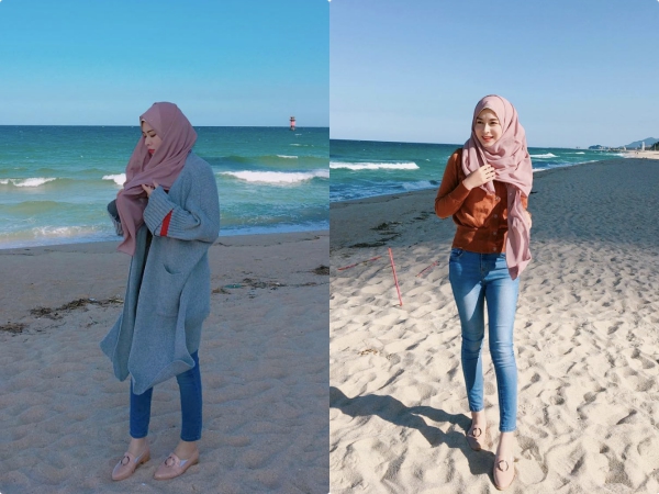 Outfit Hijab  Yang Cocok Untuk  Ke Pantai 